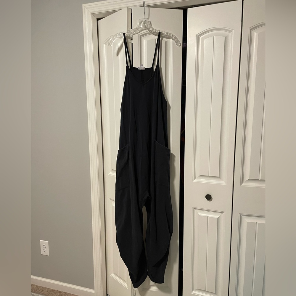 LuLaRoe Black Relaxed Fit Jumpsuit with Adjustable Straps